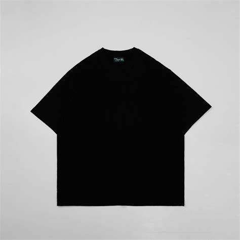 kaos polos hitam oversize depan belakang